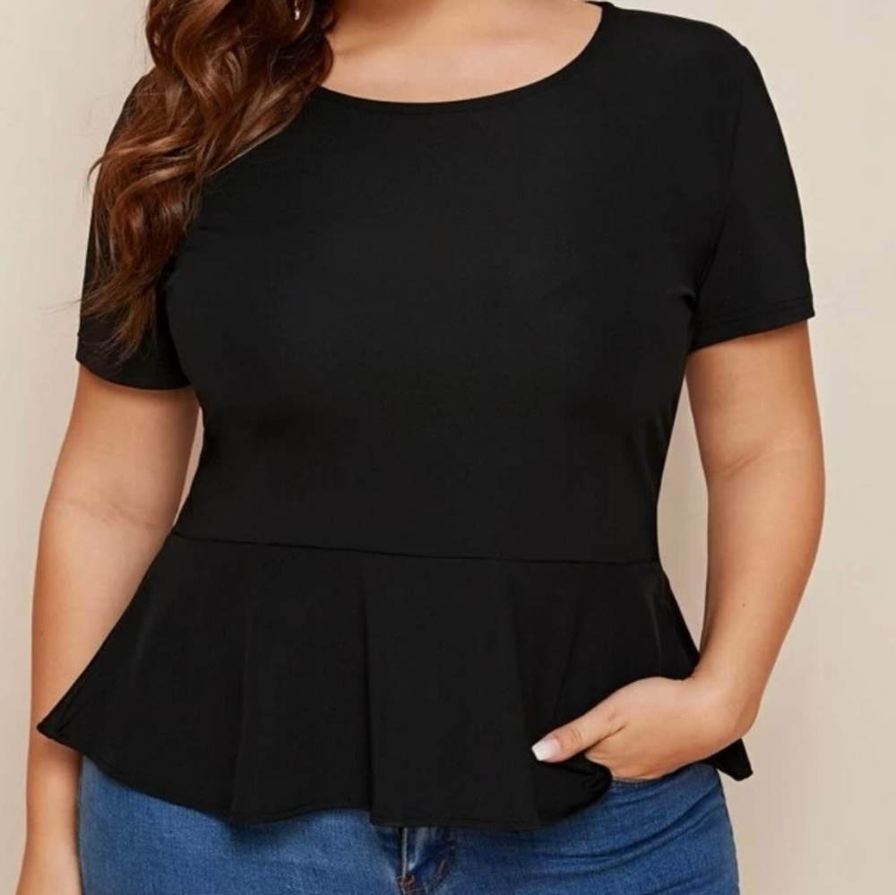 New Shein black peplum top 3x